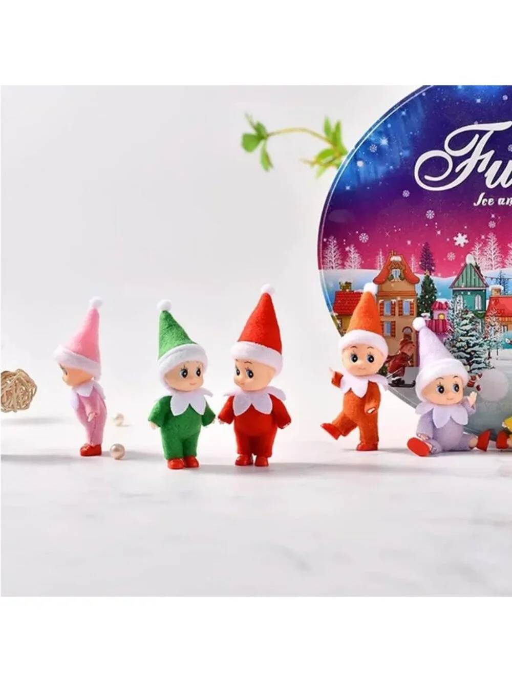Mini Elf Baby Twins Set - Tiny Holiday Dolls & Craft Accessories for Kids